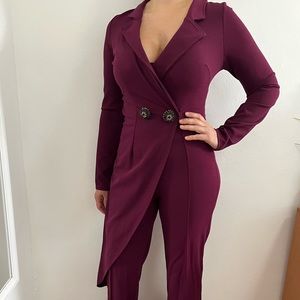 Valentine burgundy jumpsuit